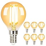 GBLY 6 Stück LED Glühbirne E14 Vintage Lampe - G45 Edison Retro Glühlampe 2700K 4W Warmweiß Filament Leuchtmittel Birne Glas Antike Energiesparlampe für Hotel Haus Café Bar