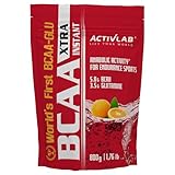 Activlab BCAA Xtra INSTANT 800g, Aminosäuren 2:1:1, 5000mg, 3,5g Glutamin, vor und nach dem Training, Muskelregeneration, 50 Portionen, Orange