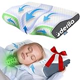Derila Nackenkissen Kopfkissen, Memory Foam Kissen Original. Ergonomisches Kopfkissen, Nackenstützkissen, Seitenschläferkissen für Seiten, Rücken & Bauchschläfer (Queen, 1er Pack)