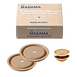 MADAMA - Wiederverwendbare Kappe für Nespresso Vertuo und VertuoLine Kapseln, nachfüllbar und kompatibel. Silikon in Lebensmittelqualität. 100% Made in Italy. Packung mit 2 Kappen.