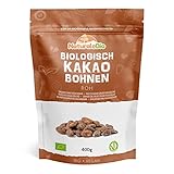 Rohe Kakaobohnen. 400g Bio-Kakaobohnen. Natürliche und reine Rohkost. Kakao produziert in Peru aus der Theobroma-Kakaopflanze. NaturaleBio