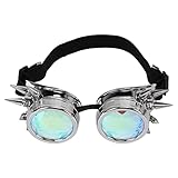 EMUKOEP Buntes Steampunk -Schutzbrillen Mode Verstellbare Kaleidoskop -Brille mit Elastizitätsband für Party Halloween Dekor (Schwarz)