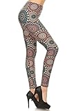 Leggings Depot Damen-Leggings, hohe Taille, Capri-Druck, Übergröße, Calm Mandala, One Size Plus