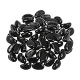 QUARKZMAN Feuerglasperlen für Feuerstellen, Glas-Murmeln Kies Kiesel reflektierende Vasenfüller für Fischbecken Aquarium Dekoration, 1000g/2,2lbs, Schwarz