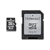 Intenso Professional microSDHC 16GB Class 10 UHS-I, U3, V30 Speicherkarte inkl. SD-Adapter (bis zu 100 MB/s,) schwarz