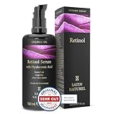 Retinol Serum 100ml - Retinol hochdosiert mit Hyaluron + Niacinamide + Salicylsäure (BHA) - Auf Bio Aloe Vera Basis - Für strahlende & ebenmäßige Haut, Falten Weg Soforteffekt - Für empfindliche Haut