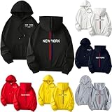 Sizoer Männer Hoodie Lange Kapuzenpullover Schwer mit Taschen und Kordelzug Hoodies Sport Lange Sweatjacke Baumwolle Kapuzenjacke Weiches Top Fleecepullover Kapuze Sweatshirts