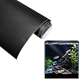 Silkwish Statisch Haftender Aquariumhintergrund Schwarzer, 30 x 200CM Aquarium Folie Rückwand, Aquarium-Aufkleber-Hintergrund, Aquarium-Tapetendekorationen Für Aquarien