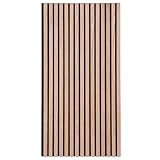 Floordirekt Akustikpaneele 118 x 60 cm, Wandpaneele mit Echtholzfurnier für eine angenehme Raumakustik, Lamellenwand Holz und Filz, Wandverkleidung als Schallschutz, Schalldämmung (Red Oak)