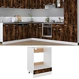 Vopese Herdumbauschrank Küchenschrank Küchenmöbel Backofenschrank Ofenschrank Unterschrank Herdschrank Küchenzeile Küchenmöbel Backofen Räuchereiche 60x46x81,5 cm Holzwerkstoff
