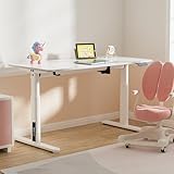 pro.tec Höhenverstellbarer Kinderschreibtisch Ringe 120 x 60 cm Computertisch für Kinder Weiß Schülerschreibtisch
