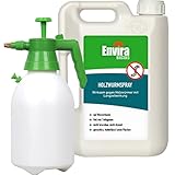 Envira Holzwurm-Spray - Holzwurm Ex Gegen Holzschädigende Insekten - Langzeitschutz & Wasserbasis - 2 Liter + Sprüher