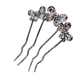 Haarspange für French Twist - Haarklammern mit 4 Strass-Spitzen für Updo Frisuren - U-förmige Haarspangen | für Hochzeiten, Partys, gesellschaftliche Veranstaltungen, Abschlussfeiern, Babypartys