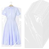 Gekamoyue Kleidersack Anzug 10 Stück, Transparent 60x140 cm Staubdichter Kleiderschutz, Hängende Kleider Schutzhülle für Anzüge Kleider Mäntel Sakkos Hemden Abendkleider