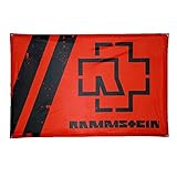 Rammstein Fahne 'Schwarze Balken' rot, Offizielles Band Merchandise Flagge