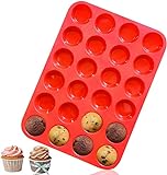 Mlying Mini Muffins Backform für 24 Muffins, Silikon Antihaft-sichere Muffin Backform für Cupcakes, Brownies, Kuchen, Pudding (1, 24 Muffins)