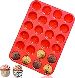 Mlying Mini Muffins Backform für 24 Muffins, Silikon Antihaft-sichere Muffin Backform für Cupcakes, Brownies, Kuchen, Pudding (1, 24 Muffins)