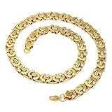 Beydodo Herren Kette Edelstahl ohne Anhänger, Königskette Byzantinisch 8MM Kette Hip Hop 66CM Partnerkette Personalisiert Gold