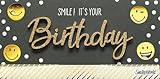 Geburtstagskarte Lettering Surprise Smiley - Smile! It's your birthday - 11 x 22 cm