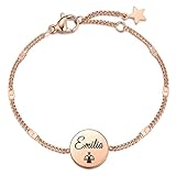 TMT Personalisiertes armband mädchen und Frauen | Schutzengel Armband mit Gravur | Armband mit Namen Kinder Damen | Geschenk Einschulung Mädchen | Freundschaftsarmband | Glücksbringer