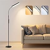 Ehaho Stehlampe LED Dimmbar Schwarz | Leselampe Stehlampe | Stehleuchte mit Fernbedienung | Warmweiss Neutralweiss Kaltweiss 1200 Lumen | Modern Standleuchten für Wohnzimmer Schlafzimmer