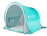 Outtec Strandmuschel UV Schutz 50, Strandmuschel Pop Up, Leicht zu Tragen Strandzelt, Strandmuschel Koffertauglich, Strand Windschutz und Sonnenschutz Strand, Sonnenzelt, Gartenmuschel (Türkis)