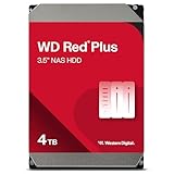 WD Red Plus interne Festplatte NAS 4 TB (3,5 Zoll, Workload-Rate 180 TB/Jahr, 5.400 U/min, 256 MB Cache, 180 MB/s Übertragungsrate, NASware-Firmware für Kompatibilität, 8 Bays) Rot