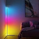 QJUZO LED Stehlampe Dimmbar mit Fernbedienung 20W Stehleuchte für Wohnzimmer Schlafzimmer Farbwechsel Lichtsaeule RGB Farbtemperaturen und Helligkeit Stufenlos Dimmbar