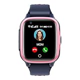 Kinder Smartwatch mit GPS und Telefon Uhr 4G WiFi Videoanruf SOS Kamera Wasserdicht Nachricht Wecker Stoppuhr Klassenmodus Musik Player Vibrationsbenachrichtigung Geschenk für Jungen und Mädchen, Rosa