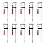 Schraubzwingen, Profi Schraub-Zwinge Set mit 10-Komponentengriff 50x200 / 50x300, Spann-Weite 150 mm, Spanntiefe 50 mm, Spannbacken aus Temperguss-Stahl, Schraubzwenge mit Hohlprofilschiene (50x300)