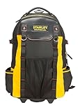 STANLEY FATMAX Arbeitsrucksack Werkzeugrucksack mit wasserdichtem Kunststoffboden, atmungsaktive Polsterung, stabiler Teleskopgriff, robustes 600 Denier Nylon, 36 x 23 x 54 cm, Schwarz, 1-79-215