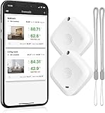 Brifit Bluetooth Thermometer Hygrometer, 2 Stück Mini Thermo-Hygrometer mit Hohen Genauigkeit, Thermometer Innen mit APP, Aufzeichnung für Innenräume, Gewächshaus, Weinkeller, Büro