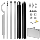 21 Pcs Drechseleisen Set, Wendeplatten für Drehmeißel, 4 Schwanenhals/Vierkant/Diamantform/Rund Drechselmess mit Abnehmbarem Aluminiumgriff und Ersatzteile, Für Drechselbank Schnitzholz (Schwarz)