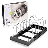 Topfdeckelhalter, Erweiterbarer Organizer,Deckelhalter für Pfannen, Küchenaufbewahrung, 7 GeschirrhalterOrganizer Pot Rack,Dish Rack over sink Drawer organizer ikea Pot Lid Drain Rack