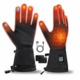 Beheizte Handschuhe für Herren und Damen, 7.6V 19.76Wh Fast Heating wiederaufladbar, Winddichte Touchscreen Elektrische Heizung, Winterhandschuhe zum Fahren, Skifahren, Camping, Wandern, Arbeiten