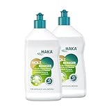 HAKA Holzreiniger, 2x 750 ml, Parkettreiniger, für geölte & lackierte Holz- & Korkböden, Pflege für empfindliches Holz, lösemittelfrei, kein Auslaugen