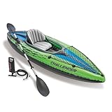 Intex Challenger K1 Kayak 1 Man Inflatable Canoe with...