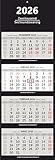 XXL 4-Monatskalender 2026 schwarz großer Wandkalender Bürokalender 4 Monate