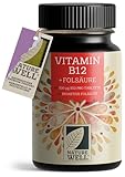 VITAMIN B12 hochdosiert - 365 Tabletten mit 500µg Vit B12 + FOLSÄURE 200µg pro Tablette - Methylcobalamin, Adenosylcobalamin & Hydroxocobalamin Vit. B12 + bioaktive Quatrefolic® Folsäure - 100% vegan