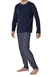 Schiesser Herren Schlafanzug lang-Nightwear Set Pyjamaset, Nachtblau_180249, 56/ 2XL