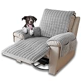 CFPLeHiYS Sesselschoner für Relaxsessel Sesselüberwurf mit Armlehne Sesselauflage Anti-Rutsch Fernsehsessel Schonbezug Sofa Armlehnenbezüge Sesselbezug für Haustieren Hund(Grau,1 Sitz (53 * 190cm))