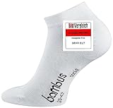 TippTexx 24 Unisex, 12 Paar Ökotex Sneakersocken Bambussocken, handgekettelte kurze Socken mit zusätzlicher Garantie (Weiß, 39-42)