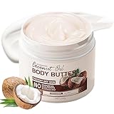 Coconut Body Butter 200g, Natürlich Kokosöl Körpercreme für trockene Haut, Coconut Oil Skin Care Body Moisturiser, Kokosnuss Körper Feuchtigkeitscreme, Kokosnuss Lotion