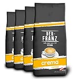 Der-Franz Crema Kaffee, Intensität 4/5, 100% Arabica, gemahlen, 4x 1000 g
