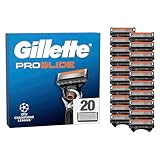 Gillette Proglide Rasierklingen, 20 ORIGINAL Ersatzklingen, Klingen für Herren — 2x Gleitstreifen vor und nach den Klingen und EverGlide Gleitstreifen für unglaubliche Gründlichkeit und Komfort