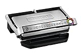 Tefal OptiGrill+ XL Kontaktgrill, 9 Programme, manueller Modus, 200 W, Garstufenanzeige, Dickemessung, Abnehmbare XL-Platten, Elektrogrill, Edelstahl, GC722D16