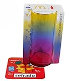 sefrado Bundle 1 x Cola Regenbogen Glas McDonalds 2019 Sammel Gläser kompatibel mit exclusivem Untersetzer