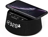 Philips Digital Wecker PR702/12 Wecker mit Wireless Charger (Kabelloses Ladestation, Sleep Timer, Weckfunktion) Schwarz