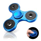 Coolden Fidget Spinner Metall Fidget Toys EDC Hand Spinner Hochwertig Schleuderzeit 2-5 Min Angst Anti Stress Spielzeug Geschenk für Kinder Erwachsene Edelstahl Finger Kreisel für Büro Schule Blau