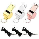 3-Teilige Pfeife, Pfeife Aus Edelstahl, Pfeife Mit Trageband, Schiedsrichter-Befehlspfeife, Notfallpfeife, Sportpfeife, Outdoor-Pfeife